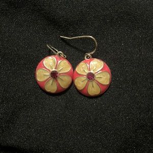 Pink and orange earring
